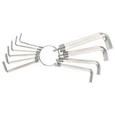 Набор ключей имбусовых HEX, 1,5–10 мм, CrV, 10шт.,никелированный, на кольце// SPARTA 112685
