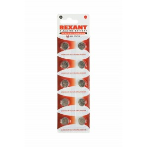 Э/п REXANT LR43,AG12,LR1142,G12,186,GP86A,386,SR43W BL10, 30-1029 (1/10/1600) (1шт.)