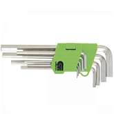 Набор ключей имбусовых HEX, 2–12 мм, 45x, закаленные,  9 шт., короткие,  никель.//Сибртех 12316