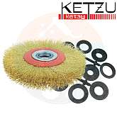 Кордщетка мягкая латунированная для УШМ, дисковая 150 мм KETZU Standart