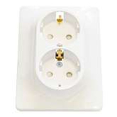 Розетка 2-м СП Glossa защ. шторки с заземл. в сборе бел. SchE GSL000126