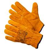 Driver Lux Перчатки из спилка оранжевого цвета, прошиты огнеупорной нитью (арт. XY041) 12/60,