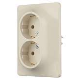 Розетка 2-м СП Glossa с заземл. в сборе беж. SchE GSL000224