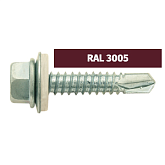 Саморезы кровельные 5,5х25 RAL3005 бордовые сверло (200 шт)