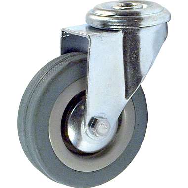 Поворотная колесная опора сер. рез. под болт C-1700-MTB-125 арт.3056-125 (ф10.5)