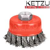 Кордщетка жесткая витая для УШМ, чашечная 125 мм KETZU Standart
