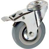 Поворотная колесная опора с торм.сер.рез. под болт C-1700-MTB-100-F18 арт. 3057- 100 (Ф10.5)