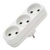 Разветвитель 3 гнезда без заземл. плоский 6А UNIVersal А203