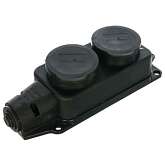 Колодка 2-м однофазная с заглушками (каучук) UNIVersal 1027