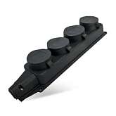 Колодка 4-м однофазная с заглушками (каучук) UNIVersal 1029