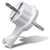 Вилка-невидимка электрич. с заземл. бел. 16А 250В UNIVersal 5566874