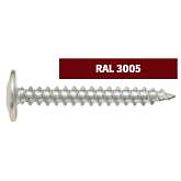 Саморезы по металлу прессшайба острый  4,2х25 Ral 3005 бордовые (  500 шт)