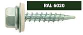 Саморезы кровельные 4,8х28-29 RAL6020 зеленый хром сверло (3 500 шт)