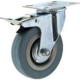 Поворот. колесная опора с торм.сер.рез C-1702-MTB-125-F18 арт.3054-125