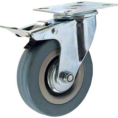 Поворот. колесная опора с торм.сер.рез C-1702-MTB-125-F18 арт.3054-125