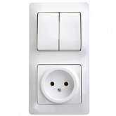Блок комбинированный GLOSSA розетка + выкл. 2-кл. бел. SchE GSL000172