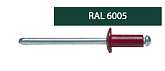 Заклепки комбинированные 4,0х10 RAL 6005 темно-зеленые (1 000 шт)